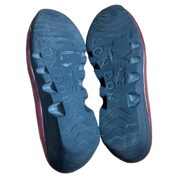 FLY LONDON Genuine Leather Burgundy Red Wedge Slip On Ballet Shoes US Sz 7 - Picture 8 of 10